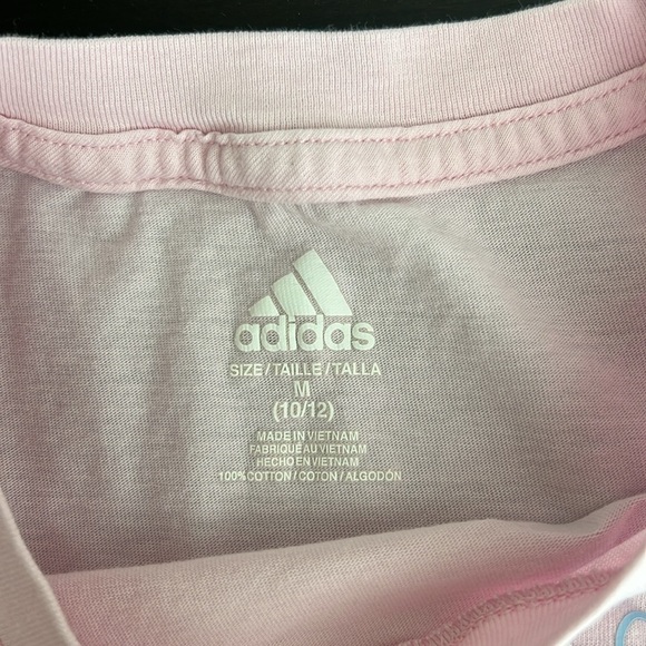 Adidas graphic cropped Tshirt, short sleeve, pink, sz M. 100%Cotton - Picture 4 of 12